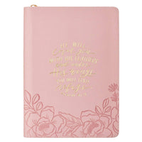 Journal Classic Zip Pink He Will Cover You Ps. 91:4