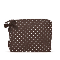 Espresso Polka Dot Bow Crinkle Makeup & Toiletry Bag