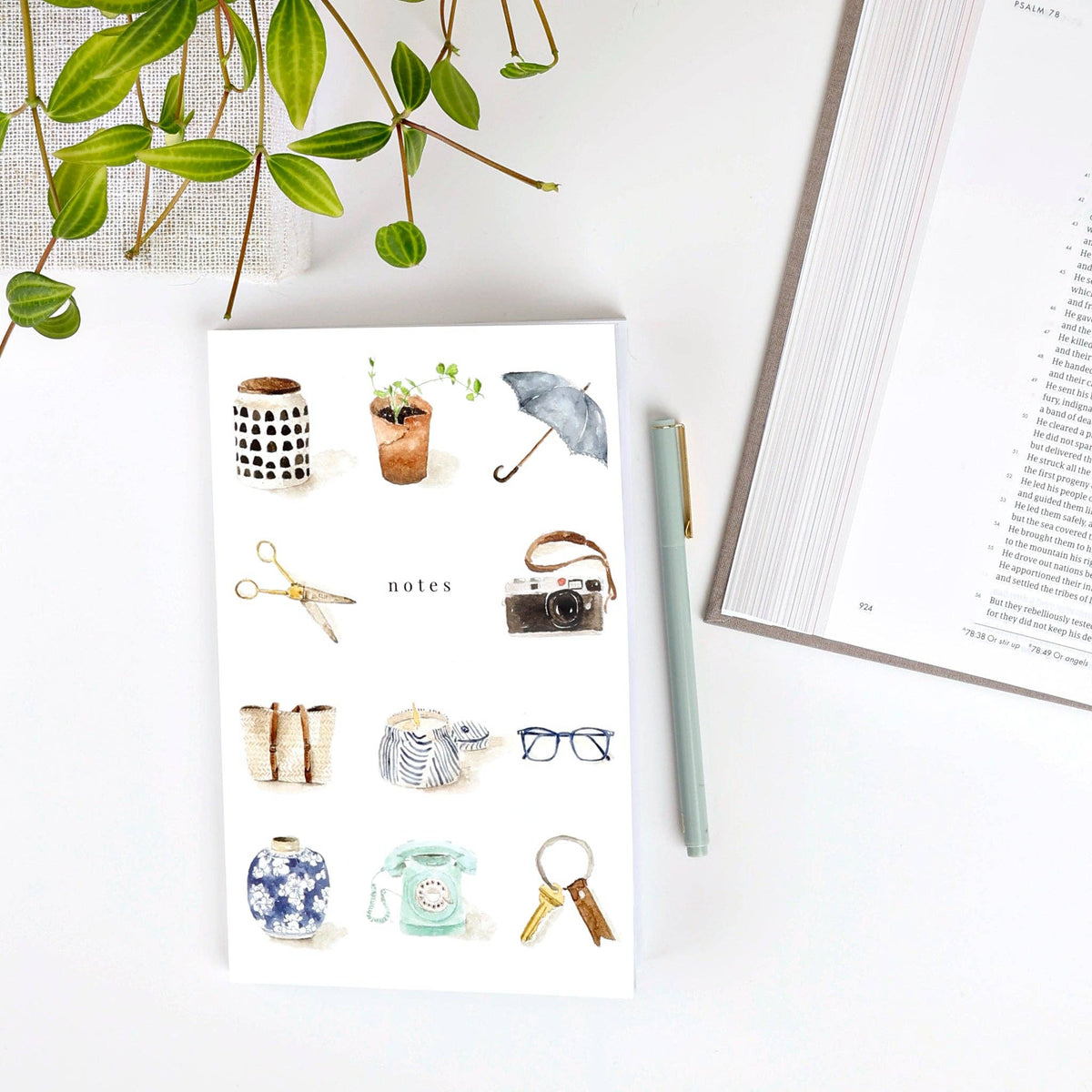 Softtouch Cover Notebook with Original Watercolor Artwork