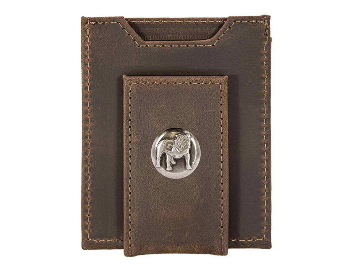 Georgia Bulldogs Men's  Magnetic Front Pocket Leather Wallet