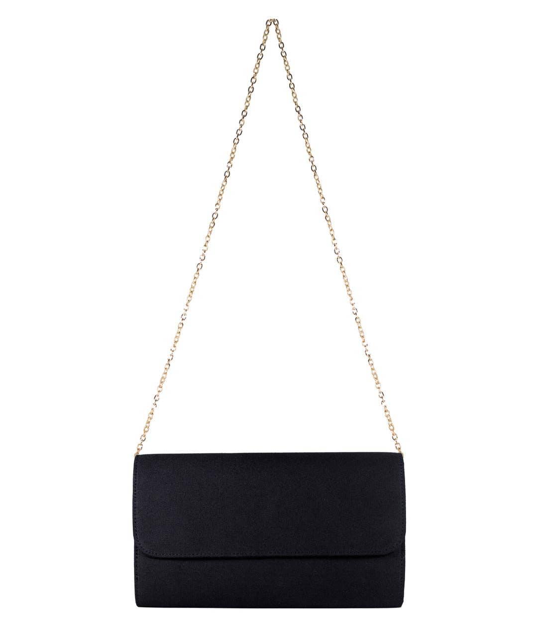 Avery Clutch - Black w/Gold Hardware