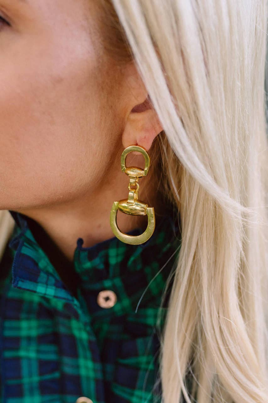Horsebit Snaffle - Gold Earrings