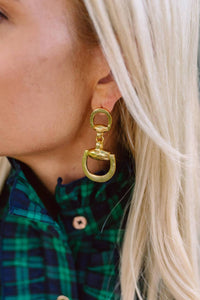 Horsebit Snaffle - Gold Earrings