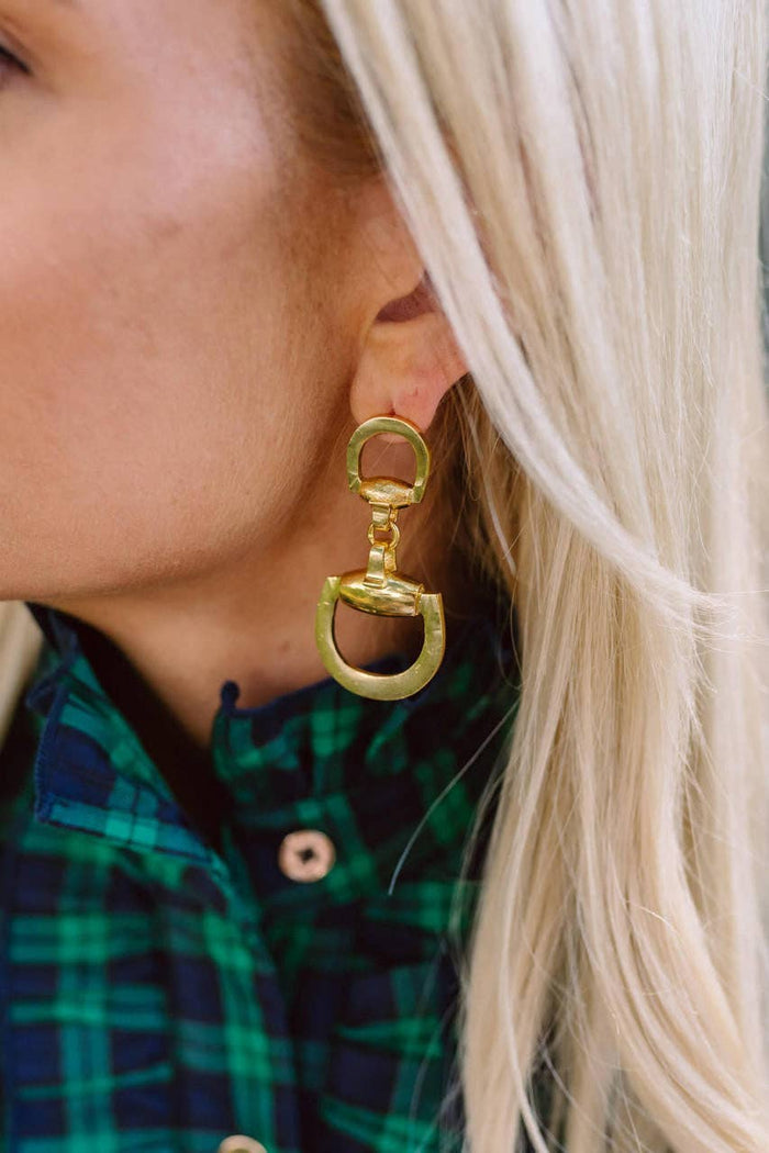 Horsebit Snaffle - Gold Earrings