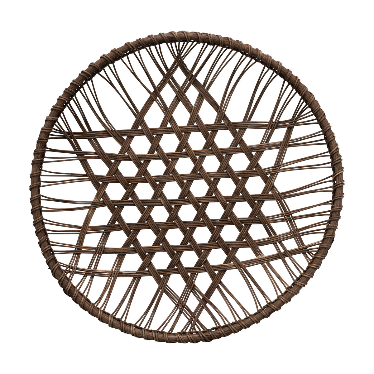 Hand-Woven Rattan Open Weave Basket