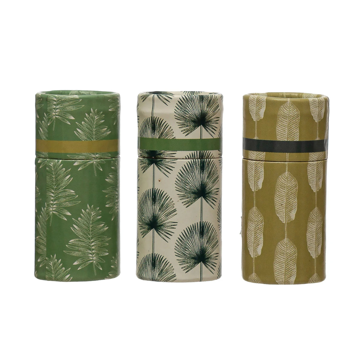 Safety Matches in Tube Matchbox with Leaves Print