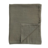 Cotton Double Cloth Baby Blanket w/ Trim - Green