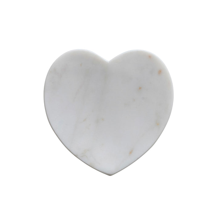 Marble Heart Shaped Dish, White