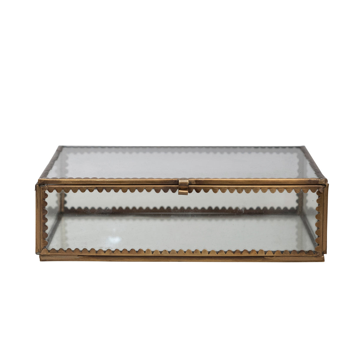 Brass & Glass Display Box w/Scalloped Edge