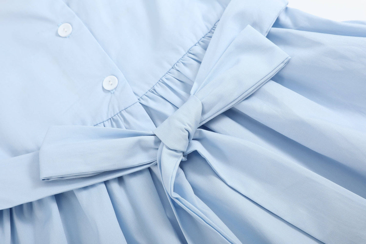 Light Blue USA Flag Smocked Dress