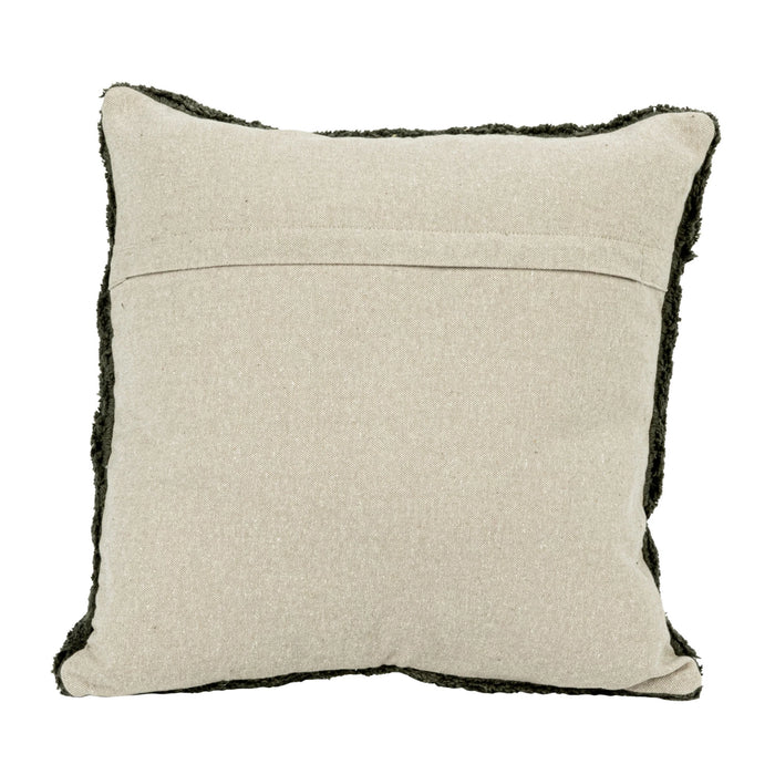 Cotton Tufted Pillow with Chambray Back