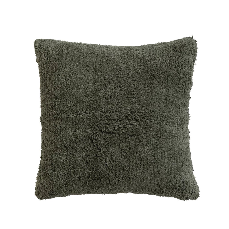 Cotton Tufted Pillow with Chambray Back