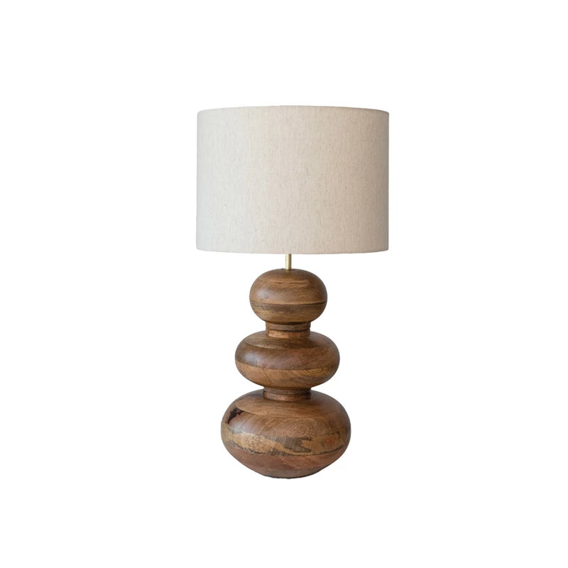 Mango Wood Formed Table Lamp