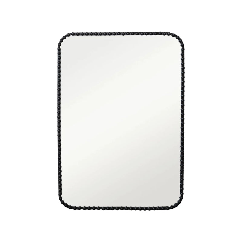 Metal Wall Mirror with Beaded Frame