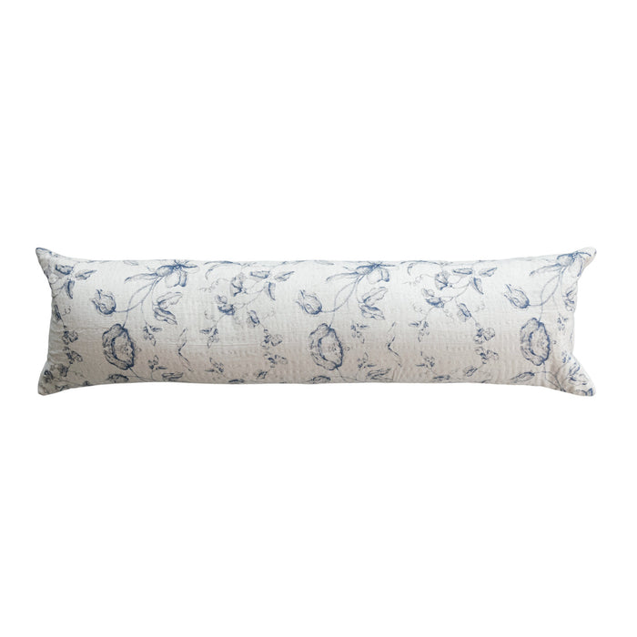 36"L x 10"H Cotton & Linen Printed Lumbar Pillow (Each One Will Vary)