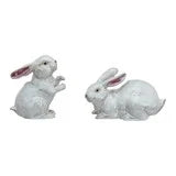 Stoneware Rabbit - White & Pink