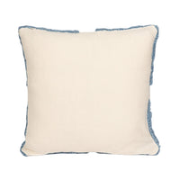 Square Fabric Tufted Indoor/Outdoor Pillow with Flower - 16"
