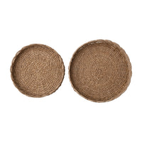 Decorative Woven Seagrass Scalloped Tray - 2 sizes