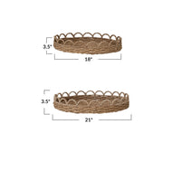 Decorative Woven Seagrass Scalloped Tray - 2 sizes