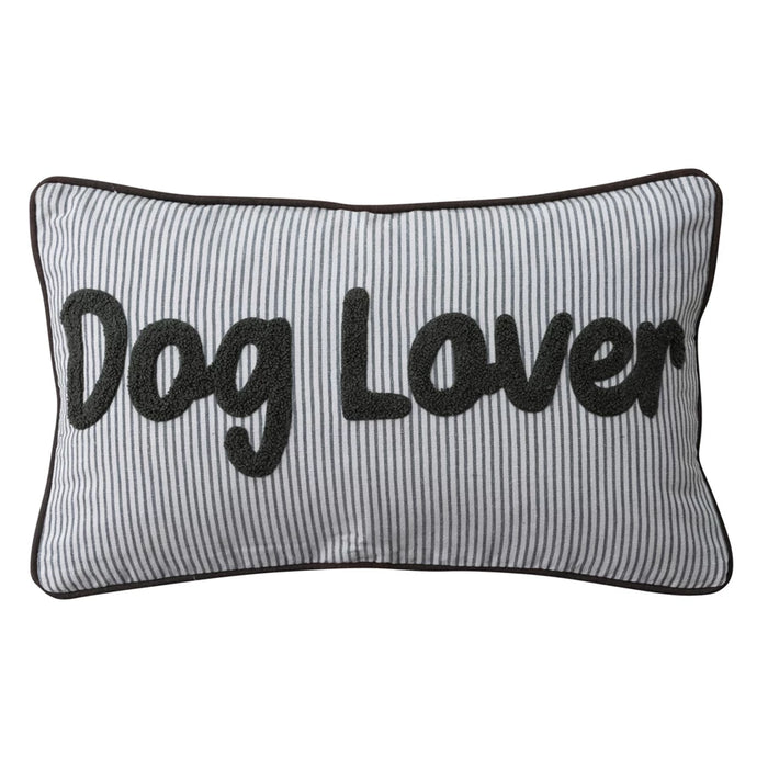 Embroidered Dog Lover Pillow - Lumbar