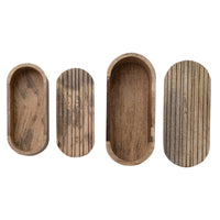 Hand-Carved Mango Wood Boxes w/Lids