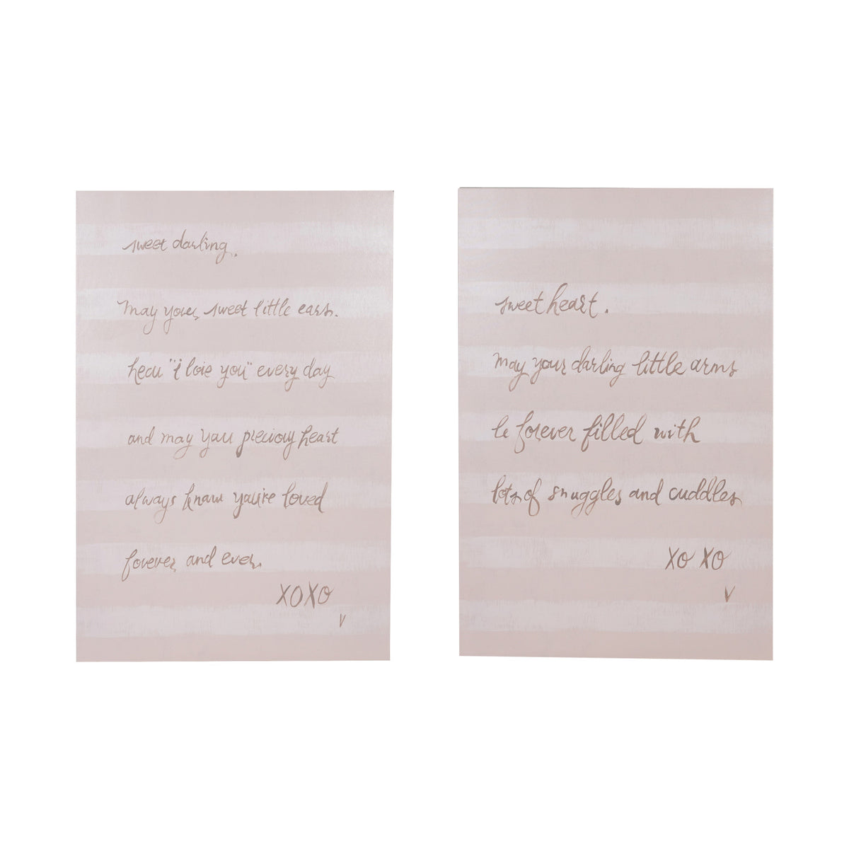 Canvas Striped Wall Decor w/Hand-Written Letter