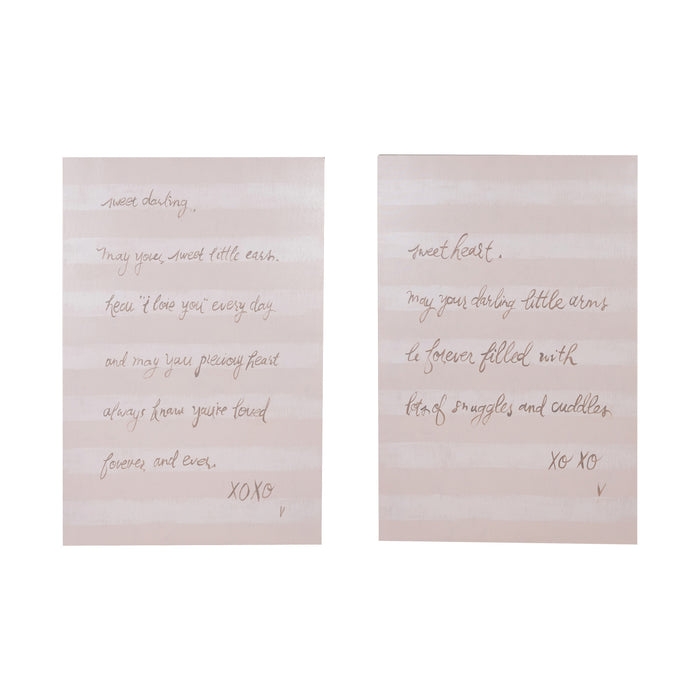 Canvas Striped Wall Decor w/Hand-Written Letter
