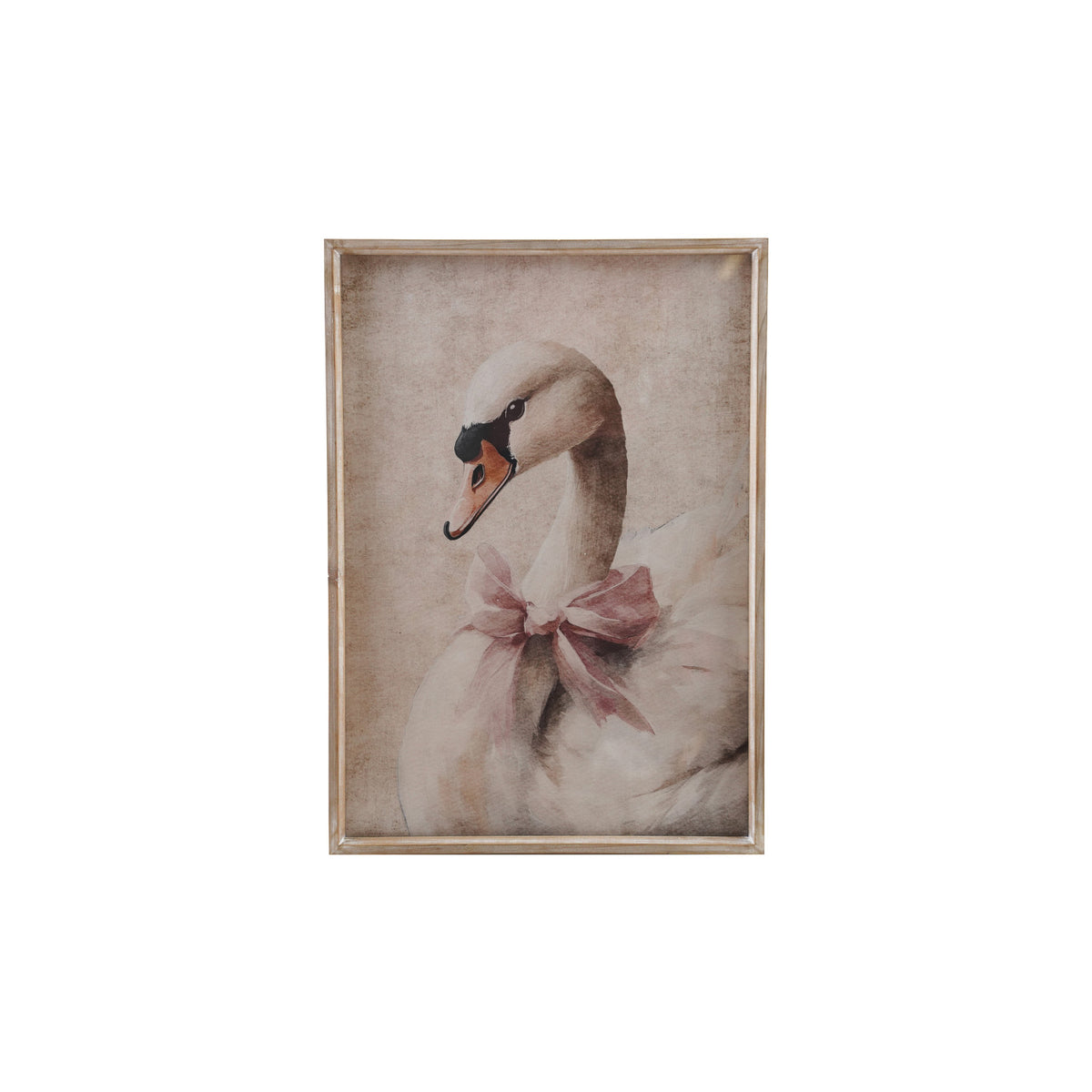 Wood Framed Art - Swan in Bow