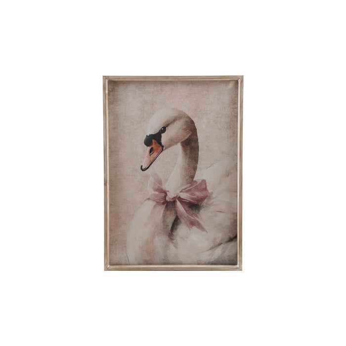 Wood Framed Art - Swan in Bow