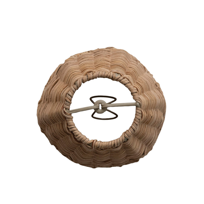 Hand Woven Rattan Clip-On Scalloped Chandelier/Sconce Lampshade