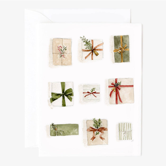 Wrapped Christmas Gifts - Greeting Card