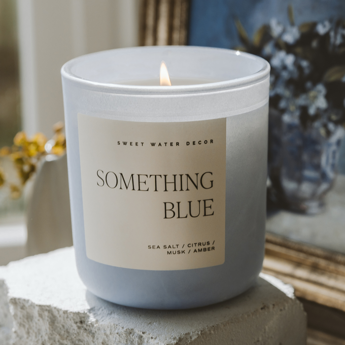Something Blue 15 oz Soy Candle, Matte Jar
