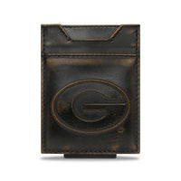 Georgia Bulldogs Burnished Leather Magnetic Front Pocket Wallet