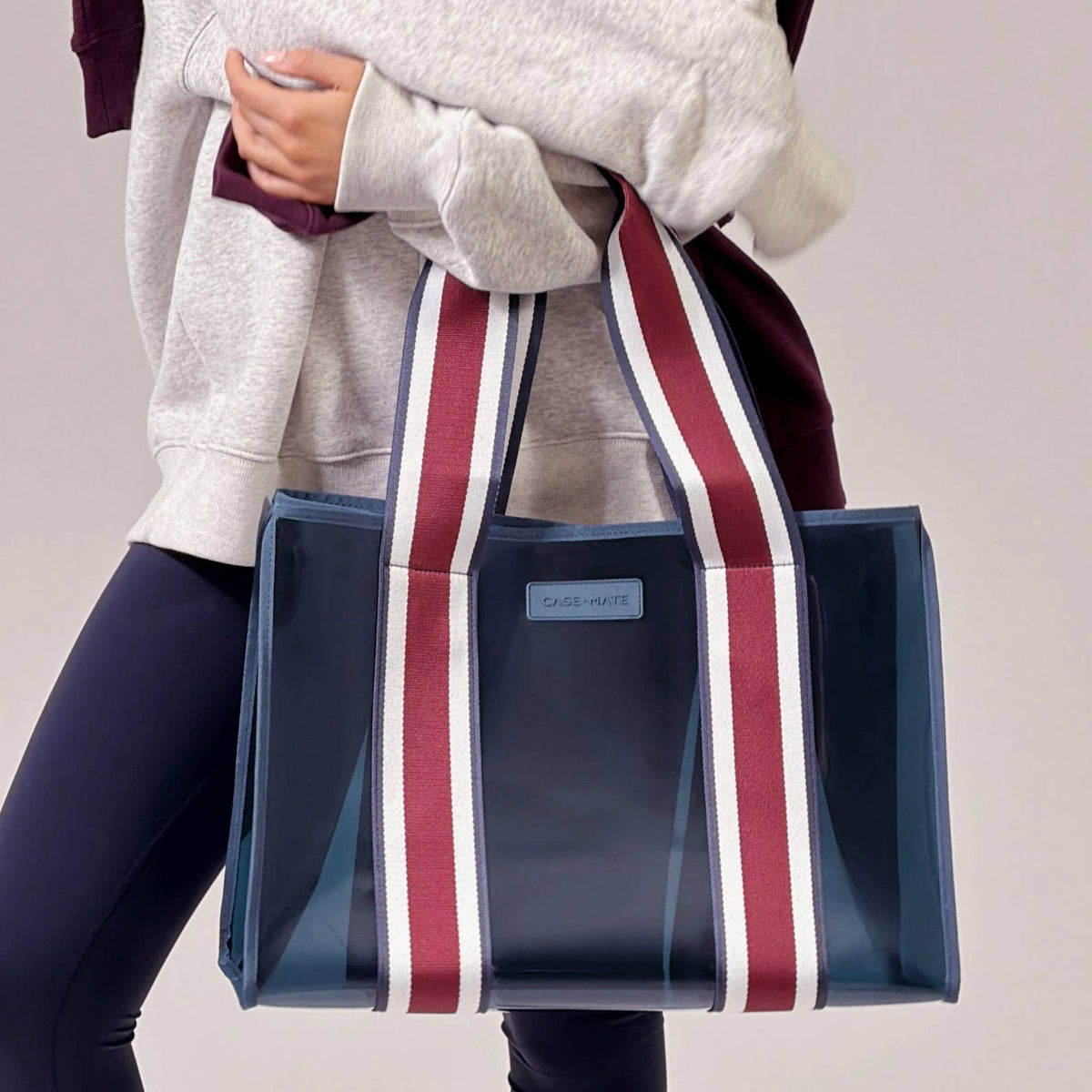 Case-Mate Navy Rugby Stripe Jelly Tote Bag