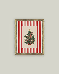Peppermint Stripe Tree Framed Antique Art