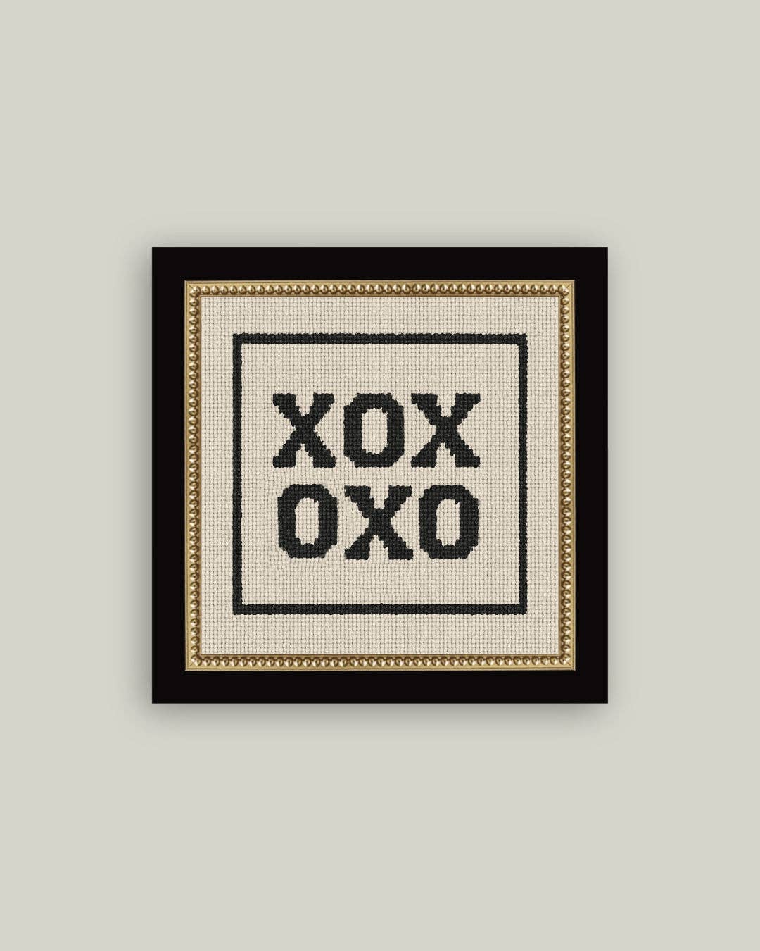 Cross Stitch XOXO Framed Antique Print