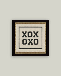 Cross Stitch XOXO Framed Antique Print