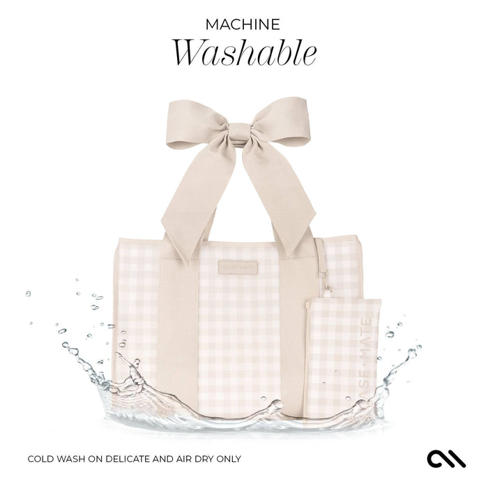 Case-Mate Latte Gingham Bow Jelly Tote Bag
