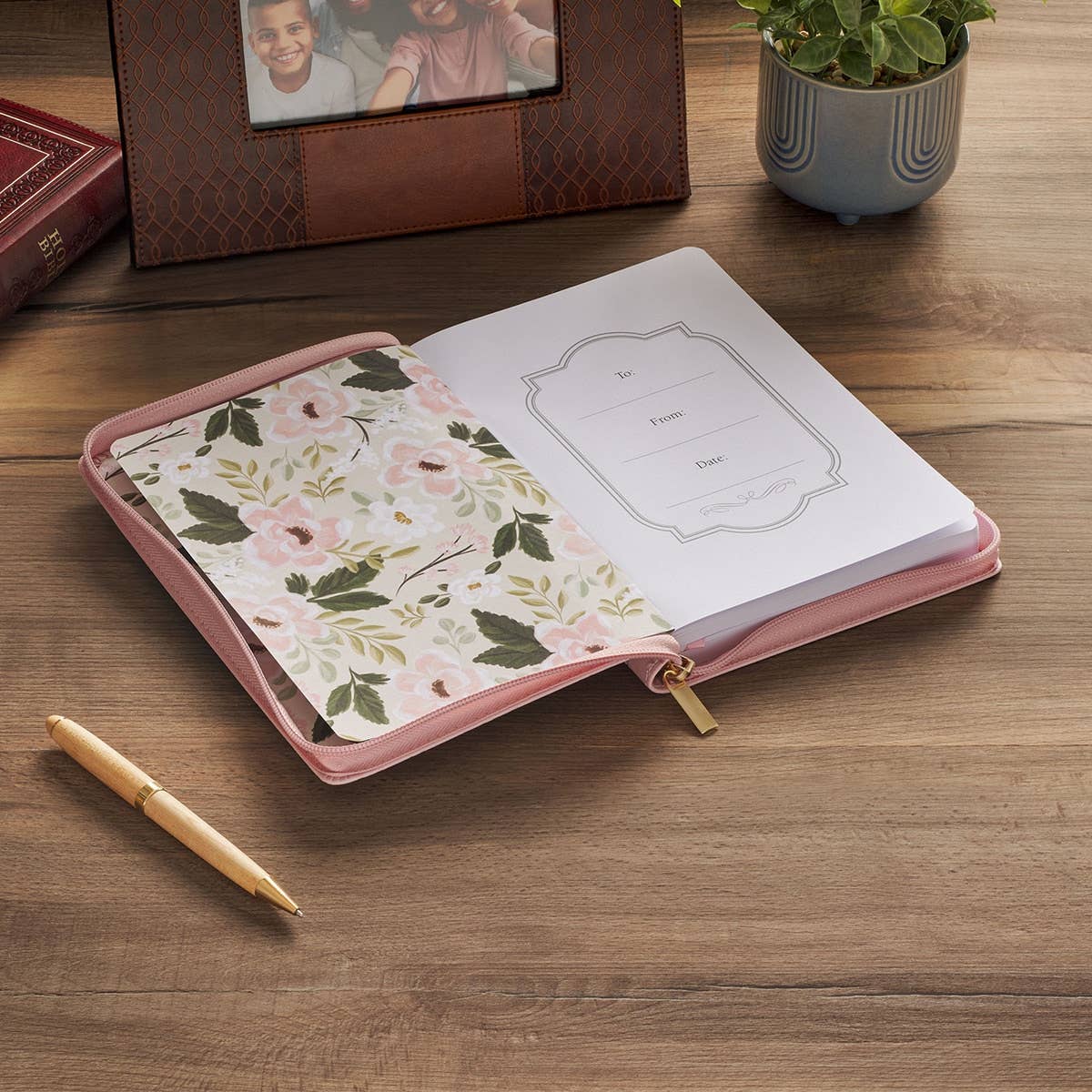 Journal Classic Zip Pink He Will Cover You Ps. 91:4