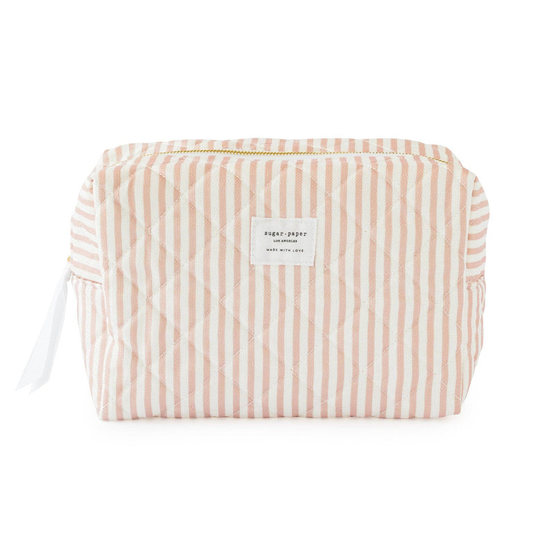 Large Cosmetic Pouch, Rose Stripe