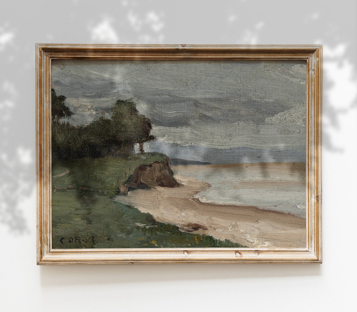 Vintage Landscape Coast Painting Art Print