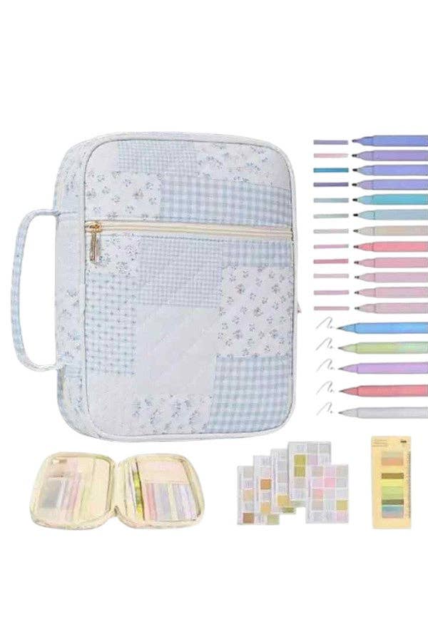 Miriam Blue Patchwork Bible Cover