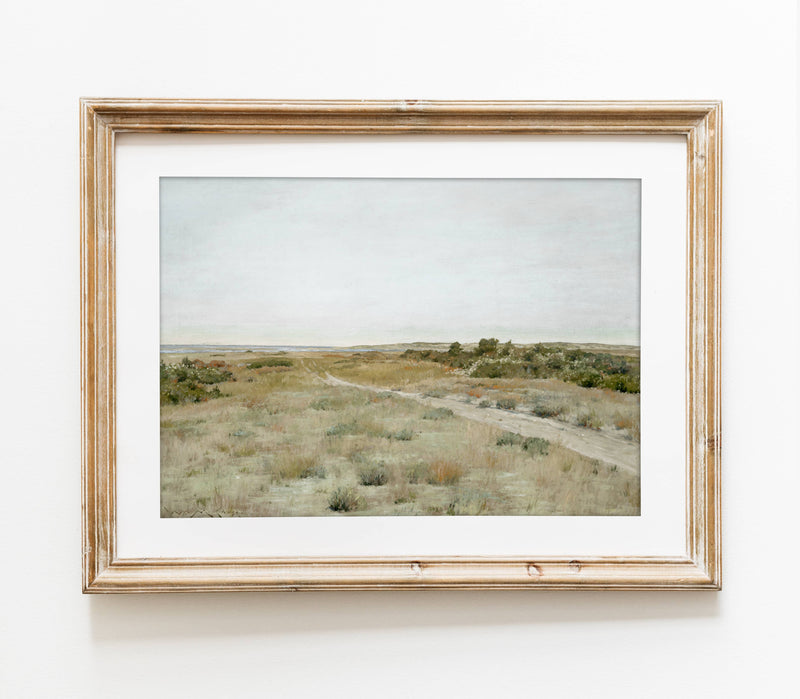 Pastel Field Painting | Vintage Landscape Art Print