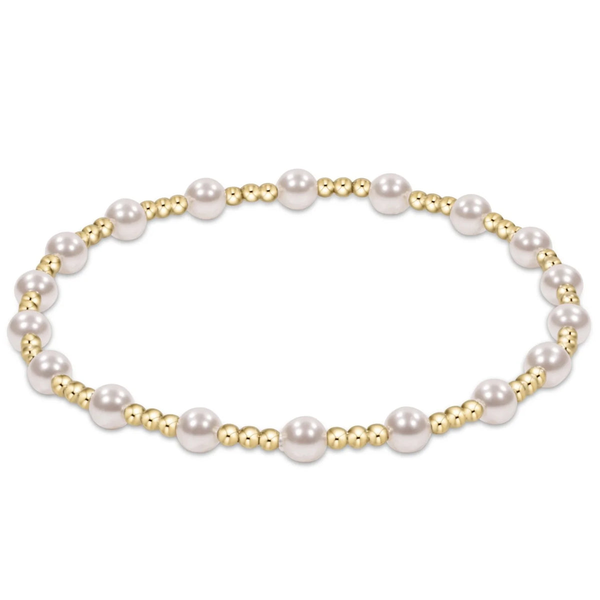 egirl classic sincerity pattern 4mm bead bracelet - pearl