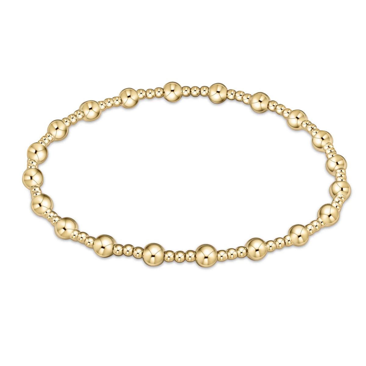 egirl classic sincerity pattern 4mm bead bracelet- gold