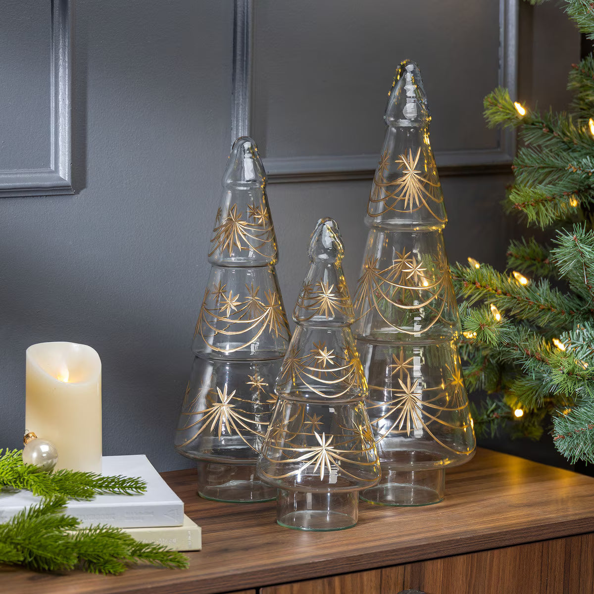 Vintage Etched Glass Tree