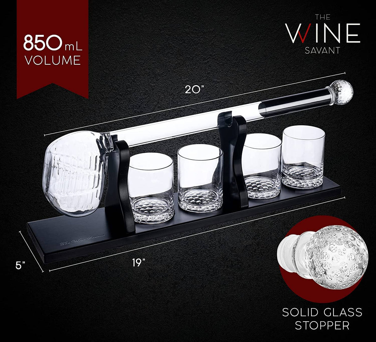 Golf Club Whiskey Decanter & Glasses