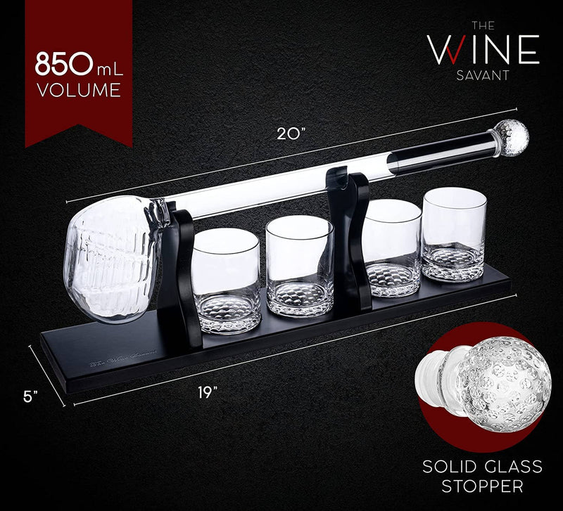 Golf Club Whiskey Decanter & Glasses