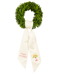 Wreath Sash: Happy Birthday (Pink)