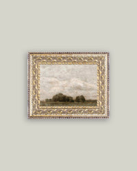Tree and Cloud Landscape Framed Antique Art: 10x8